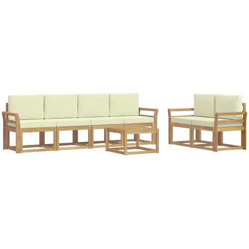  Set vanjskih sofa 7 kom. Bijela i krem 59 x 59 x 37 cm Slike