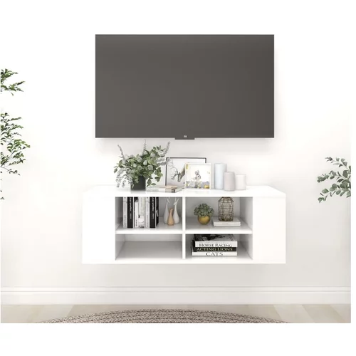  Stenska TV omarica bela 102x35x35 cm iverna plošča