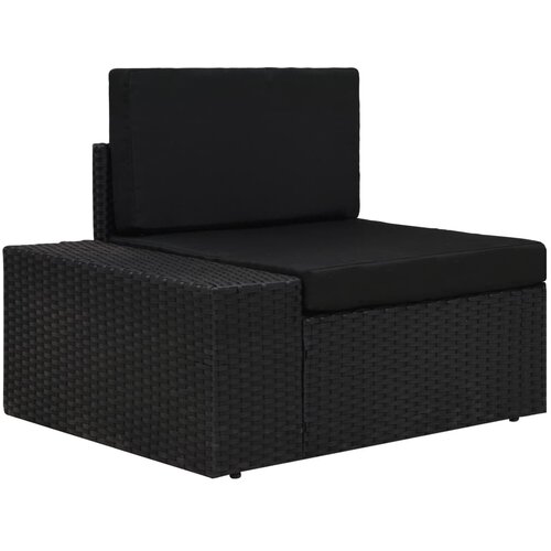  Modularna kutna sofa od poliratana s desnim naslonom crna Cene