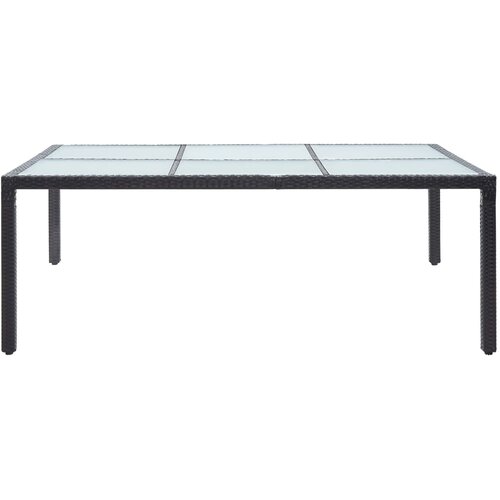  Vrtni blagovaonski stol crni 200 x 150 x 74 cm od poliratana Slike