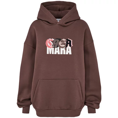 Casa Mara Sweater majica 'Patches' smeđa / miks boja