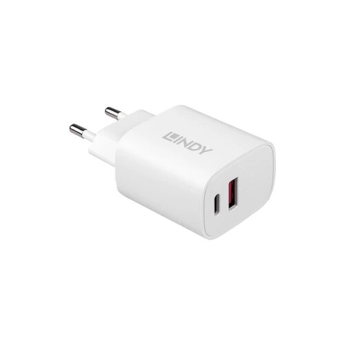 Lindy 73413 Punjač za mobilne uređaje Univerzalni bijeli AC brzo punjenje u zatvorenom prostoru 20W USB Typ A &amp;amp; C Charger 73413 USB punjač unutra&amp;scaron;nje područje 2 x USB-A, USB-C&amp;reg; Slike