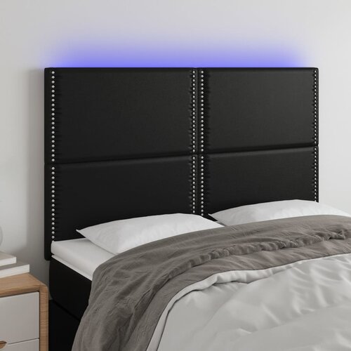  LED uzglavlje crno 144x5x118/128 cm od umjetna koža Cene