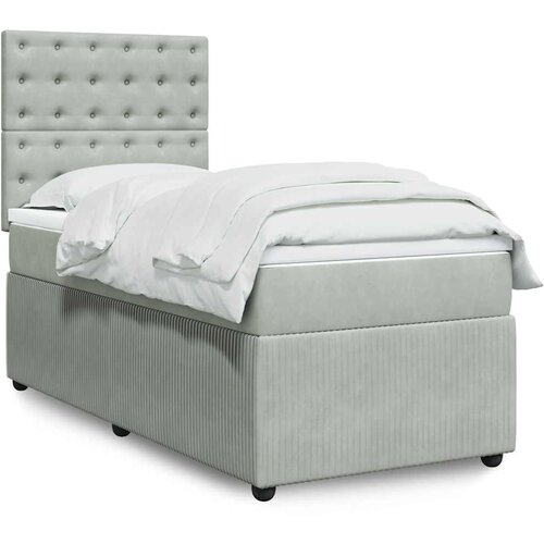 Box spring krevet s madracem svjetlosivi 90x190 cm bar&scaron;unasti Cijene