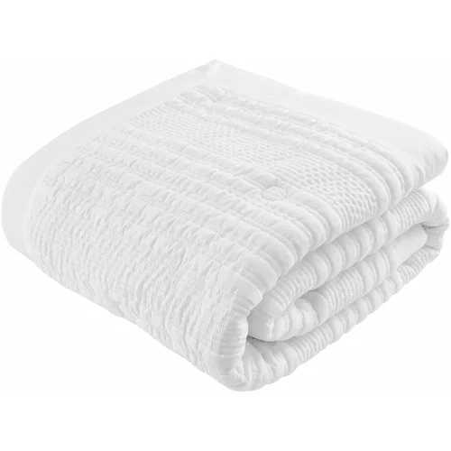 Catherine Lansfield Bijeli prošiven prekrivač za bračni krevet 220x220 cm Lennon Stripe –