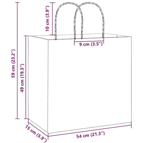 Papirnate vrečke 250 kosov z ročaji roza 54x15x49 cm, (5000160936) Slike