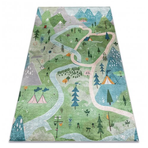 RugsX BAMBINO 61550 pralna preproga Gozd, ulice, gore za otroke protizdrsna - zelena / siva 80x150 cm, (5000359153) Cene