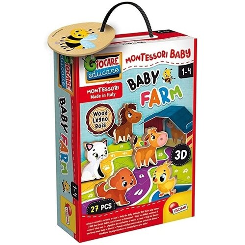 Lisciani Montessori Wood baby farma 3D Slike