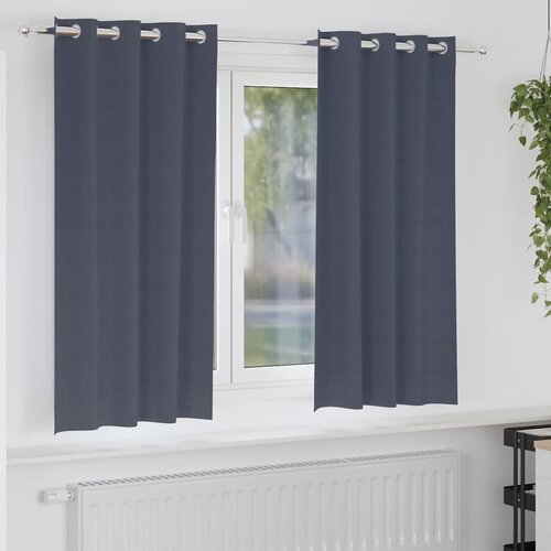  Zavjese za blackout s prstenovima 2 pcs Antracit 175 x 140 cm Cene