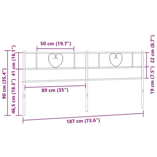  Metalno zamjensko uzglavlje crno 180 cm Slike