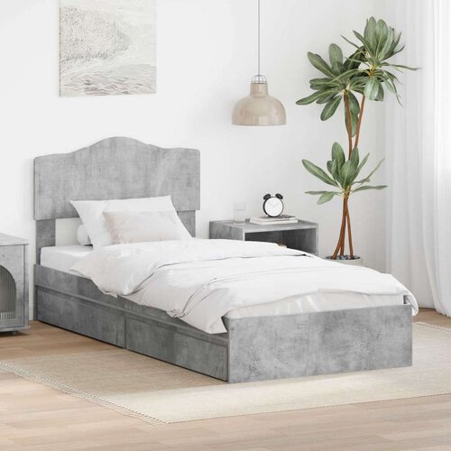  Krevet s od storage Betonski sivi 75 x 190 cm Konstruirano drvo Cene