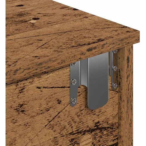  Zidna polica s ladicama staro drvo 80x34x17cm konstruirano drvo Slike