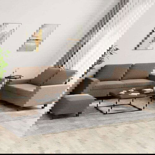  3-dijelni set sofa smeđi od tkanine Slike