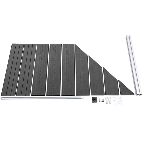  Set panela za ogradu WPC 965 x (105 - 186) cm crni Slike