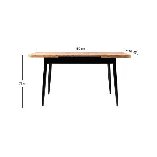 Hanah home Razvlačivi trpezarijski sto Ay-1184, 120-150 cm, Smeđa Slike