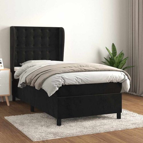Box spring krevet s madracem crni 90x200 cm bar&scaron;unasti Cijene