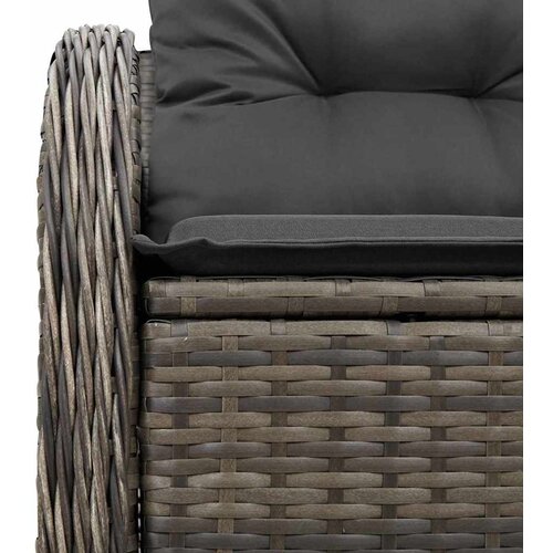  Vrtni kauč s jastukom s pohranom Siva 121 x 62 x 69cm poliratan Slike