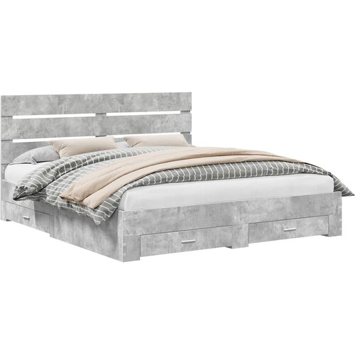 vidaXL Okvir za krevet s ladicama Betonski sivi 200 x 200 cm - Beton siva 200 x 200 cm Cijene