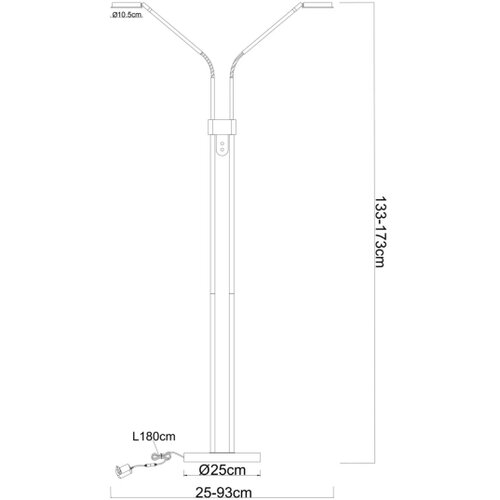 Globo 58504-2SSA-LED prigu&amp;scaron;iva podna lampa SILVIO 2x6,5W/230V 2700/3350/4000K bež Slike