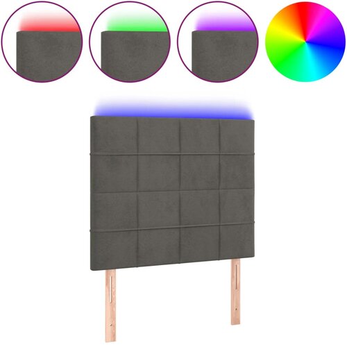  LED uzglavlje tamnosivo 90x5x118/128 cm bar&amp;scaron;unasto Slike