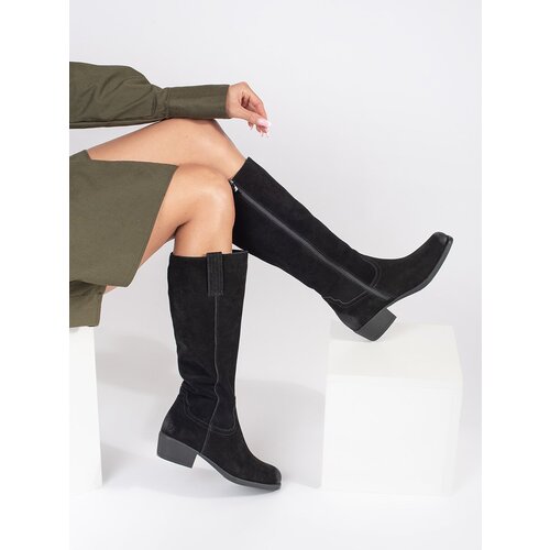 Sergio Leone Black leather padded women's boots Cene