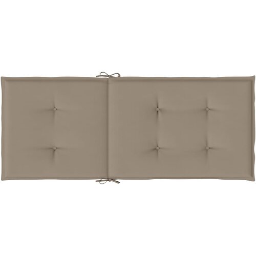  Jastuci za vrtne stolice 6 kom smeđesivi 120x50x3 cm od tkanine Slike