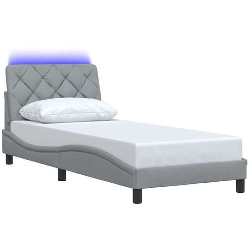 VidaXL Okvir kreveta s LED-om bez madraca 90x190 cm od tkanine Slike