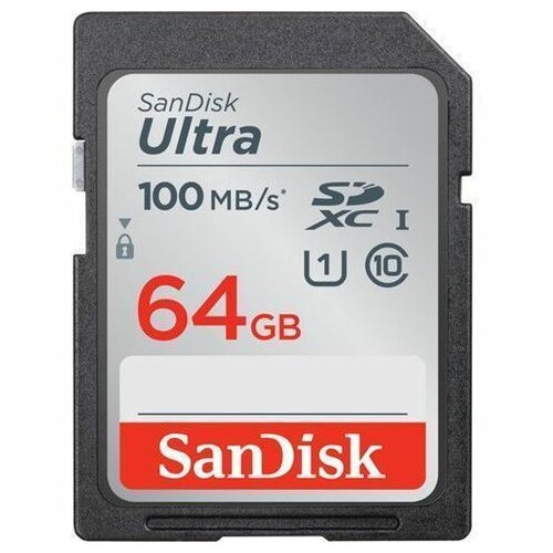 Sandisk 64GB Ultra SDXC UHS-I UHS-I / Class 10 / U1, Max Read Speed: 100 MB/s SDSDUNR-064G-GN6IN memorijska kartica Slike