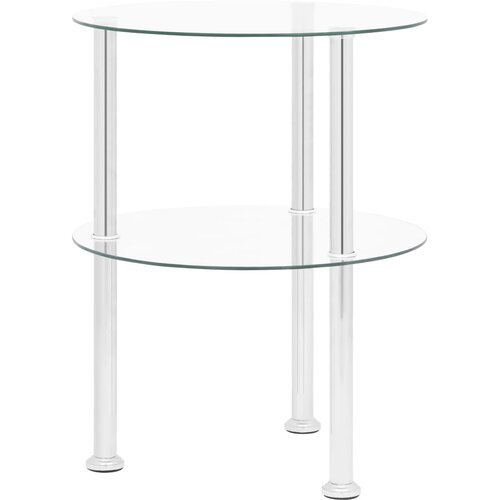 vidaXL 322787 2-Tier Side Table Transparent 38 cm Tempered Glass Cijene