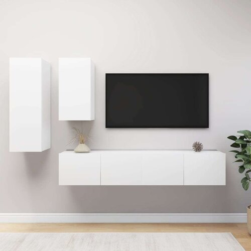  4-dijelni set TV ormarića bijeli od iverice Cijene