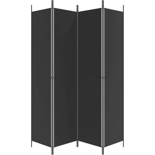  pregrada s 4 panela crna 200 x 220 cm od tkanine Slike