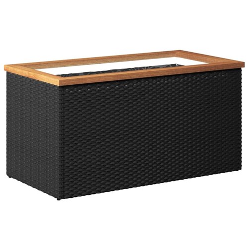 Maison Chic Vrtno korito - Lonček za rože črno 80x40x40 cm poli ratan, (22057418) Slike