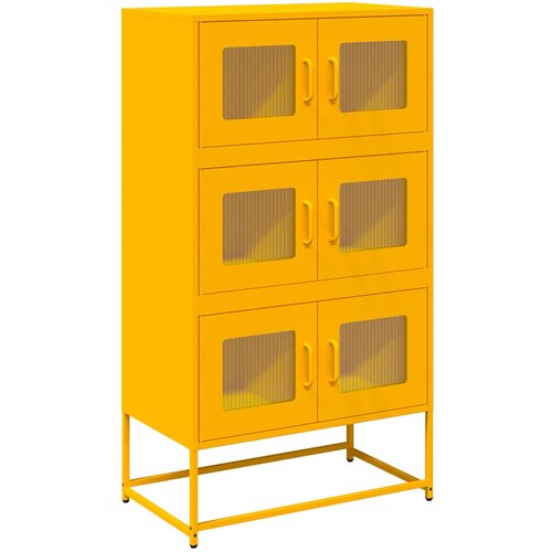 Maison Chic Komoda - Predalnik Gorčično rumena 68x39x123 cm Jeklo, (21716685) Slike