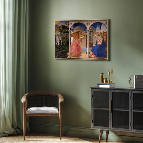  Slika - Fra Angelico &amp;ndash; The Annunciation 90x60 U prirodnom drvenom okviru Slike
