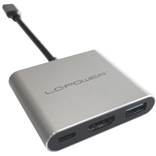 LC-Power USB-C hab, USB-A, USB-C (PD 100W), 1x HDMI do 4k UHD, sivi Cene
