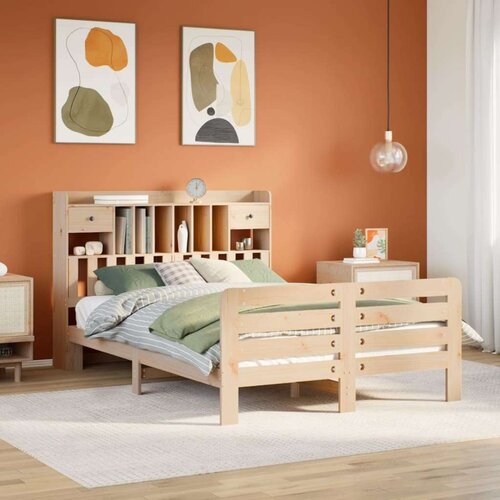 vidaXL Krevet s regalom za knjige bez madraca 140x200 cm od borovine Cijene