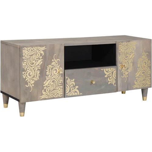 TV ormar s ladicama Siva 105 x 33 x 46 cm Čvrsto drvo manga Cijene