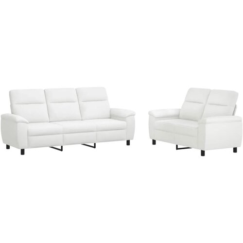  Set sofe 2 pcs Bijela Tkanina - Bijela 2-sjedalna (120 cm) + 3-sjedalna Slike