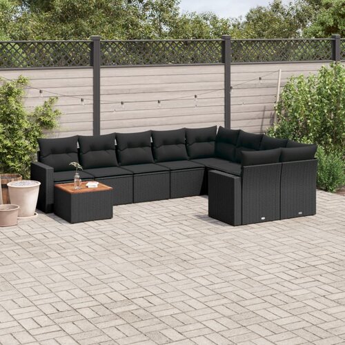  10-dijelni set vrtnih sofa od poliratana s jastucima sivi Slike