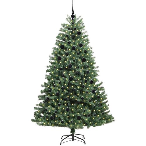 VidaXL Umjetno božićno drvce s nogom Zelena 210 cm PVC i metal Slike
