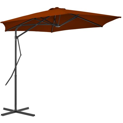 vidaXL Vrtni suncobran s čeličnom šipkom terakota 300 x 230 cm Cene