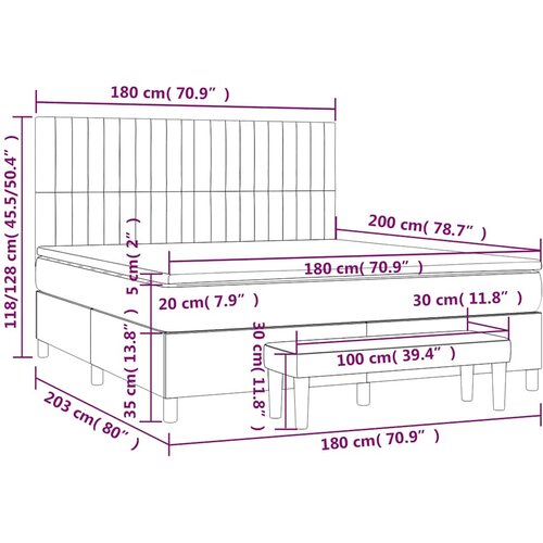  Krevet s oprugama i madracem tamnoplavi 180x200 cm bar&amp;scaron;unasti Slike