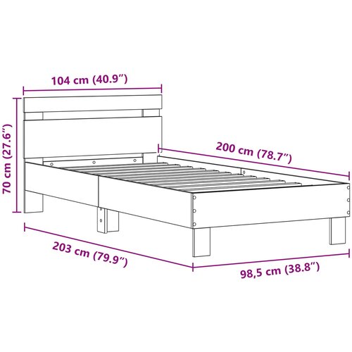  Krevetna konstrukcija Umjetnički hrast 100 x 200 cm Slike