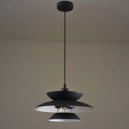  Viseći luster na sajli BERIT 1xE27/20W/230V, crna Slike