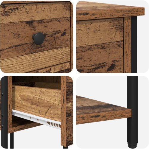  Noćni ormar s ladicama 2 pcs Staro drvo 32 x 42 x 70 cm Slike