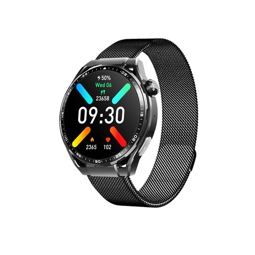 INF Pametna ura z EKG-jem, monitorjem srčnega utripa, sledilnikom telesne pripravljenosti in več &scaron;portnimi načini Black Milanese strap, (5000306708) Cene