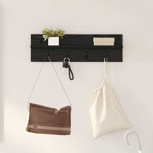  Vje&scaron;alica za kapute na zidu Zidne Crni hrast 60 x 10,5 x 18 cm Cijene