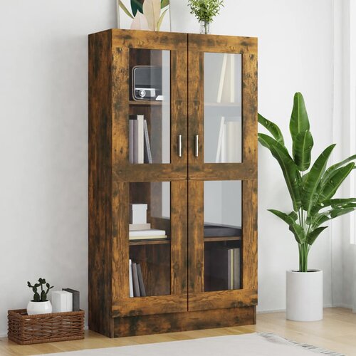  Vitrina boja dimljenog hrasta 82,5 x 30,5 x 185,5 cm drvena Cene
