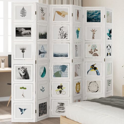  The Living Store Paravan 6-delni bel trden les pavlovnije - Pregrada Za Prostor, (21494119) Slike