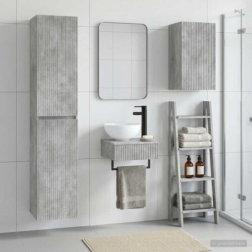  Set namještaja za kupaonicu 3 kom. Betonska siva 33 x 34,5 x 160 cm Cene